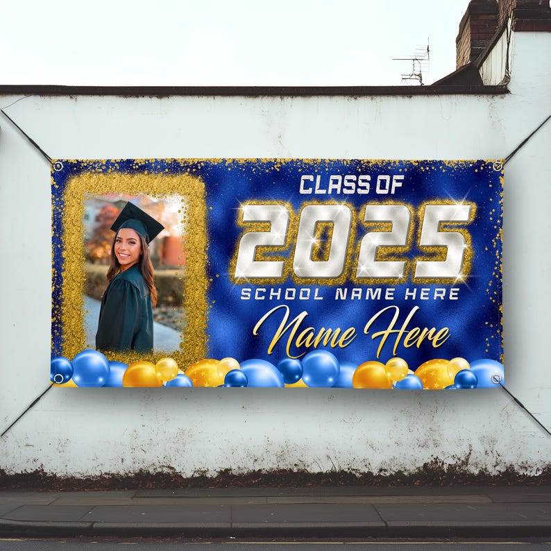 Custom Graduation Banner, Personalized Banner, Class of 2025 Banner ...