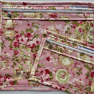SET!  Tea for Two Project Bag Set from our Romance Collection for WiP/Cross Stitch/Embroidery/Wool Felt/Needlepoint/Sewing