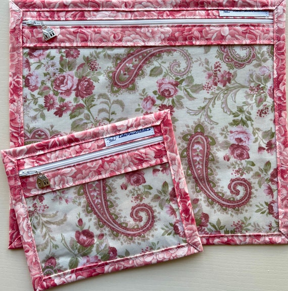 Two Cross Stitch Project Bags to hold an 11X11 Q snap and a Project Journal