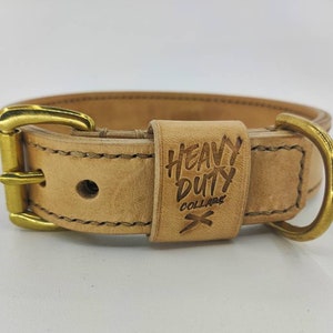 Write whatever you want Collar in leather and brass. CUSTOMIZABLE handcrafted. Hand-sewn image 2