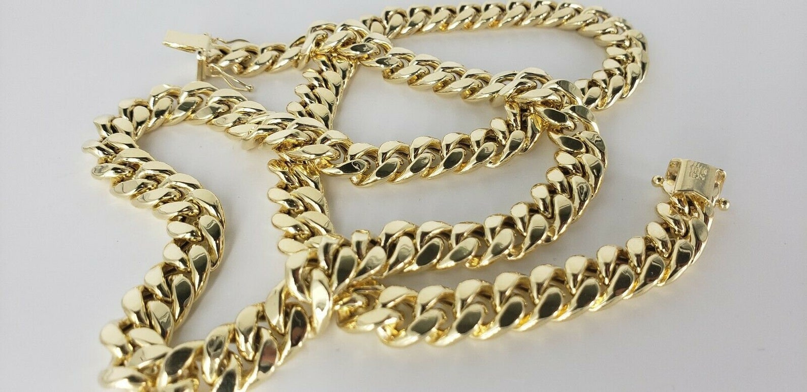 10K Yellow Gold 10mm Real Miami Cuban Link Chain Necklace | Etsy
