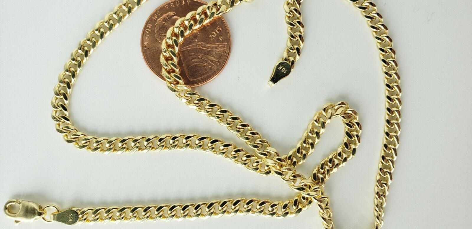 10K Yellow Gold 4mm Real Miami Cuban 