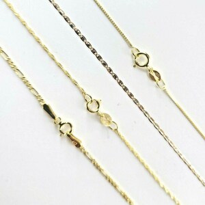 Solid 10k yellow gold Necklace Box Rope Figaro or Valentino Chain Real 10kt Gold