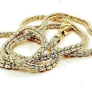Solid 10K Yellow Gold 2.5 mm Iced Diamond Cut Mesh Rope Chain Necklace 16"-30"
