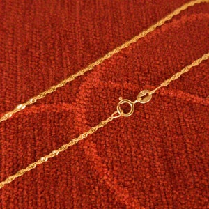 10K Yellow Gold 100% Solid 1.5mm Singapore Rope Chain Necklace 16-30"