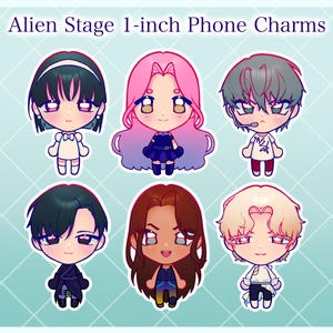 Alien Stage - Charm para teléfono de 1 pulgada - epoxi de doble cara