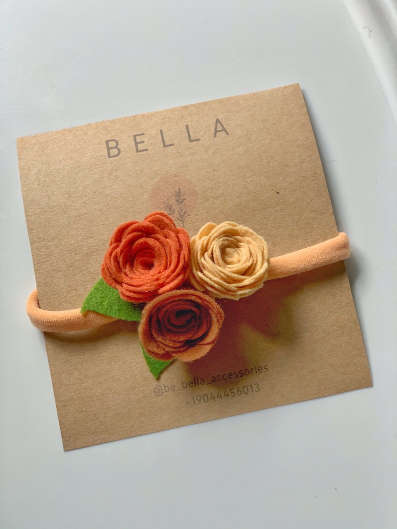 boho headband Baby felt flower headband
