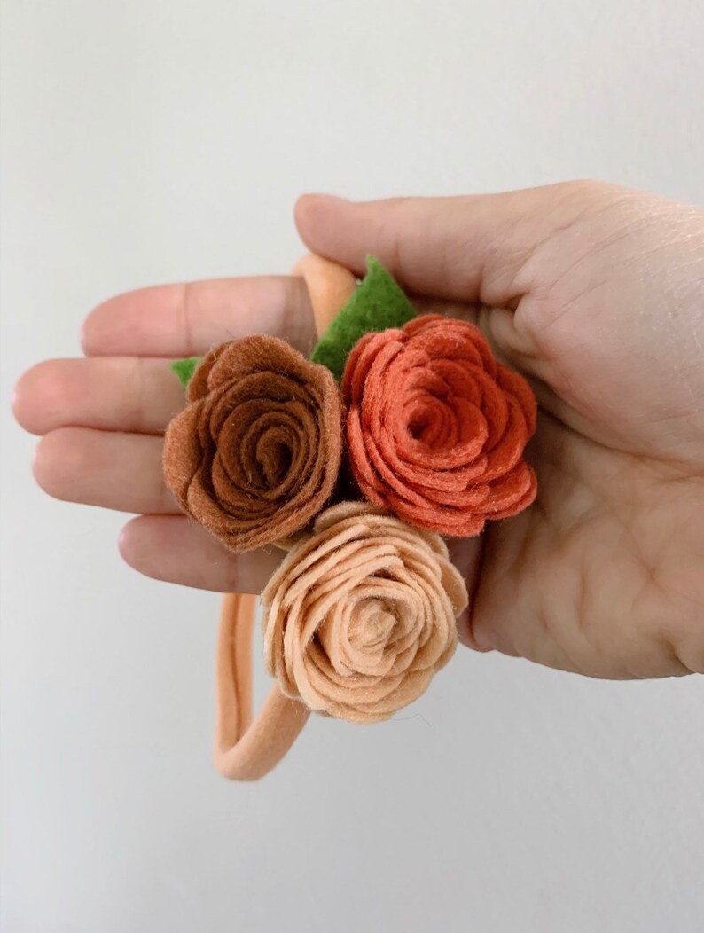 boho headband Baby felt flower headband