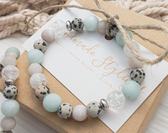 Clear Quartz Crystal Bracelet – Symbolic Gemstone Jewelry for Clarity & Focus, Gift for Energy Awareness, Natural Beaded Crystal Bracelet
