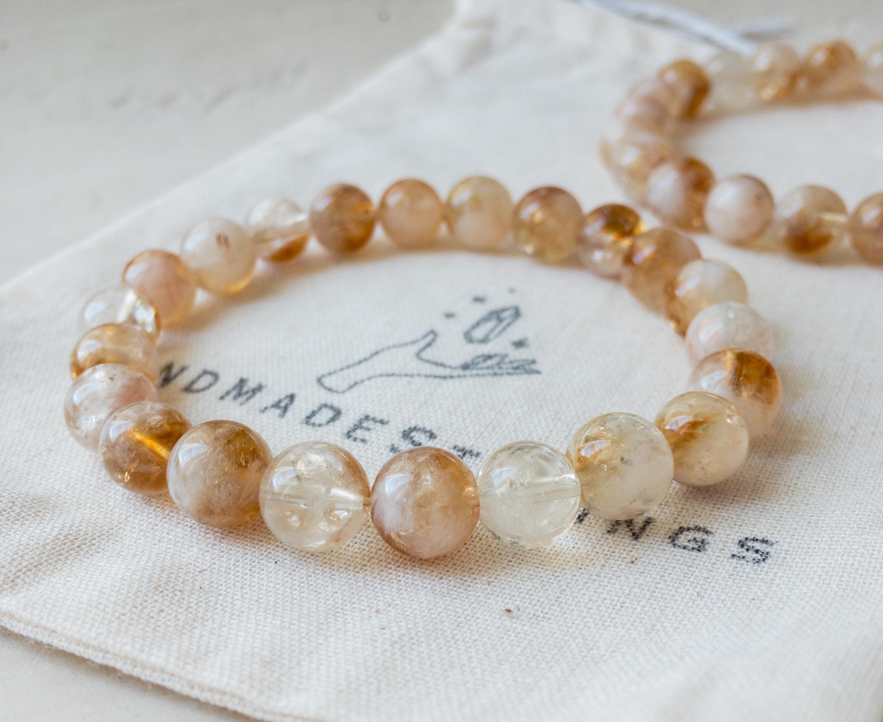 Citrine Crystal Bracelet – Yellow Gemstone Beads, Minimalist Jewelry for Optimism & Confidence, Handmade Gift for Confidence Boost