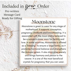 Moonstone Bracelet for New Beginnings – Gift for Pregnancy Journey, Motherhood Keepsake, Raw Crystal Jewelry, Inner Calm & Intuitive Wisdom image 2