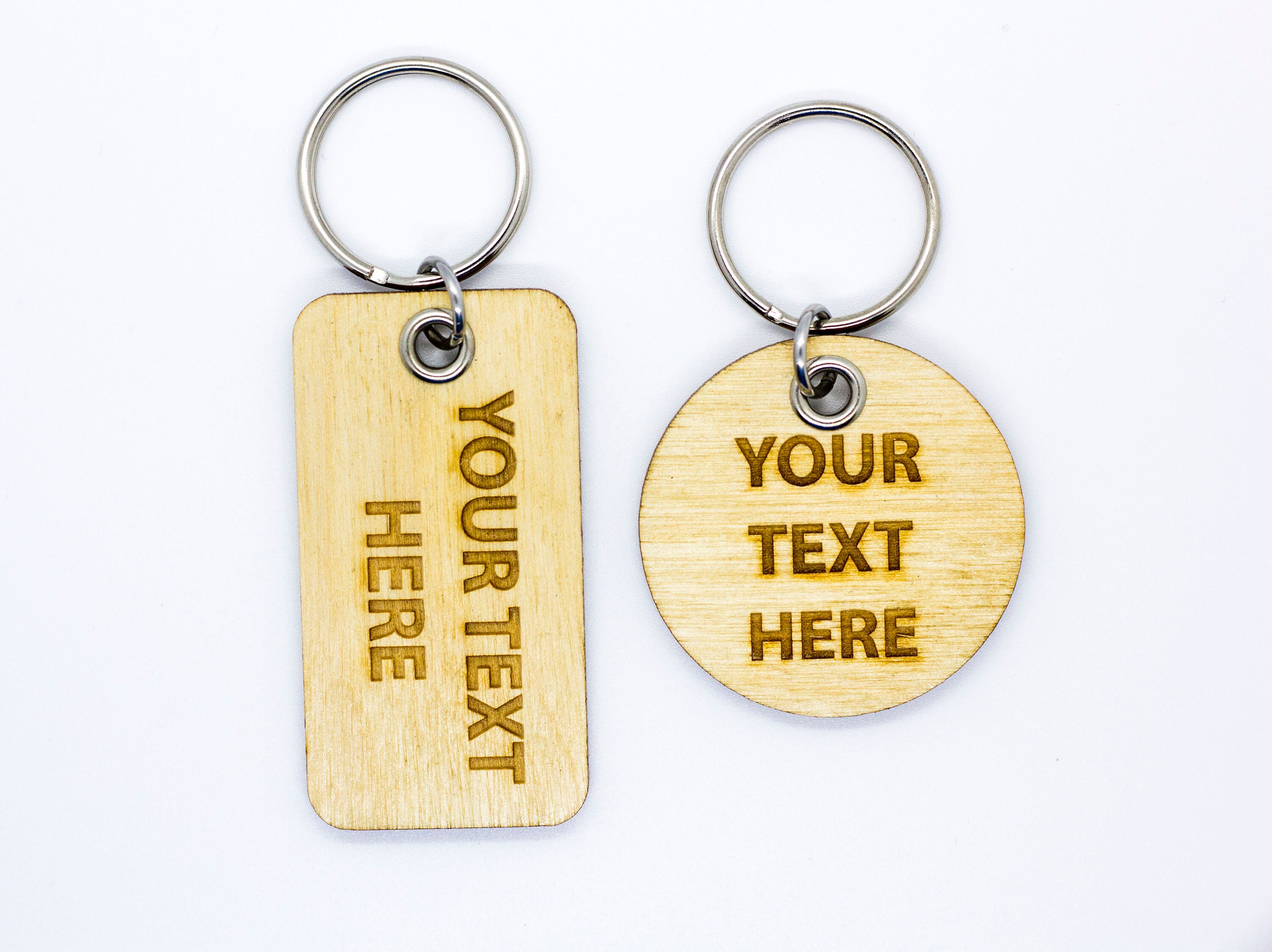 Personalised Engraved Keyring. Custom Text On Wood Keyring. Etsy