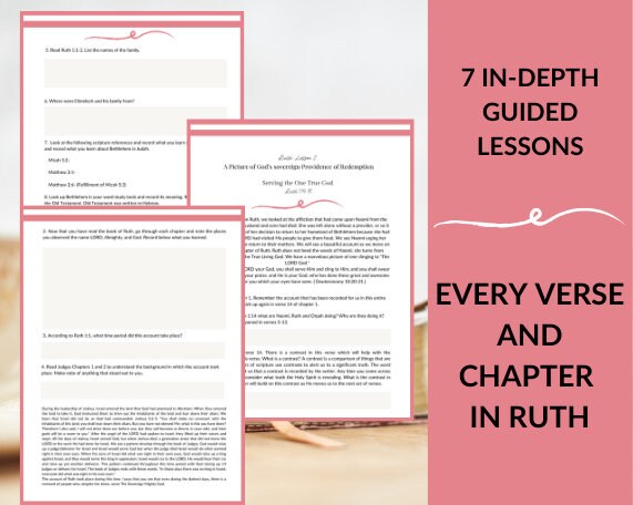 Bible Study Guide Ruth In-depth Bible Study in Ruth Printable Bible Study Guide Digital ...