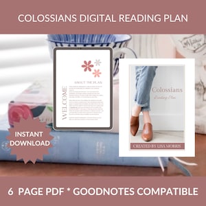 Bible Reading Plan Colossians Digital Bible Reading Plan PDF Worksheet Digital Printable Bible Plan Digital Download Christian Study Guide