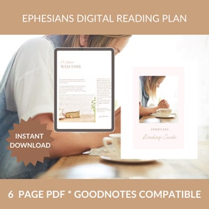 Ephesians Bible Reading Plan Digital Bible Reading Plan PDF Worksheets Digital Download Bible Reading Tracker Christian Study Guide Tools