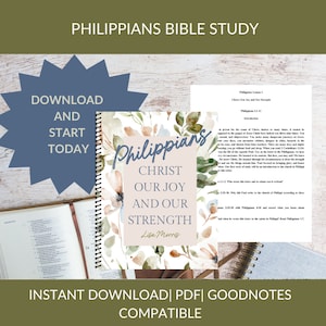 PHILIPPIANS printable bible study guide digital scripture study workbook guided bible study pdf worksheets download