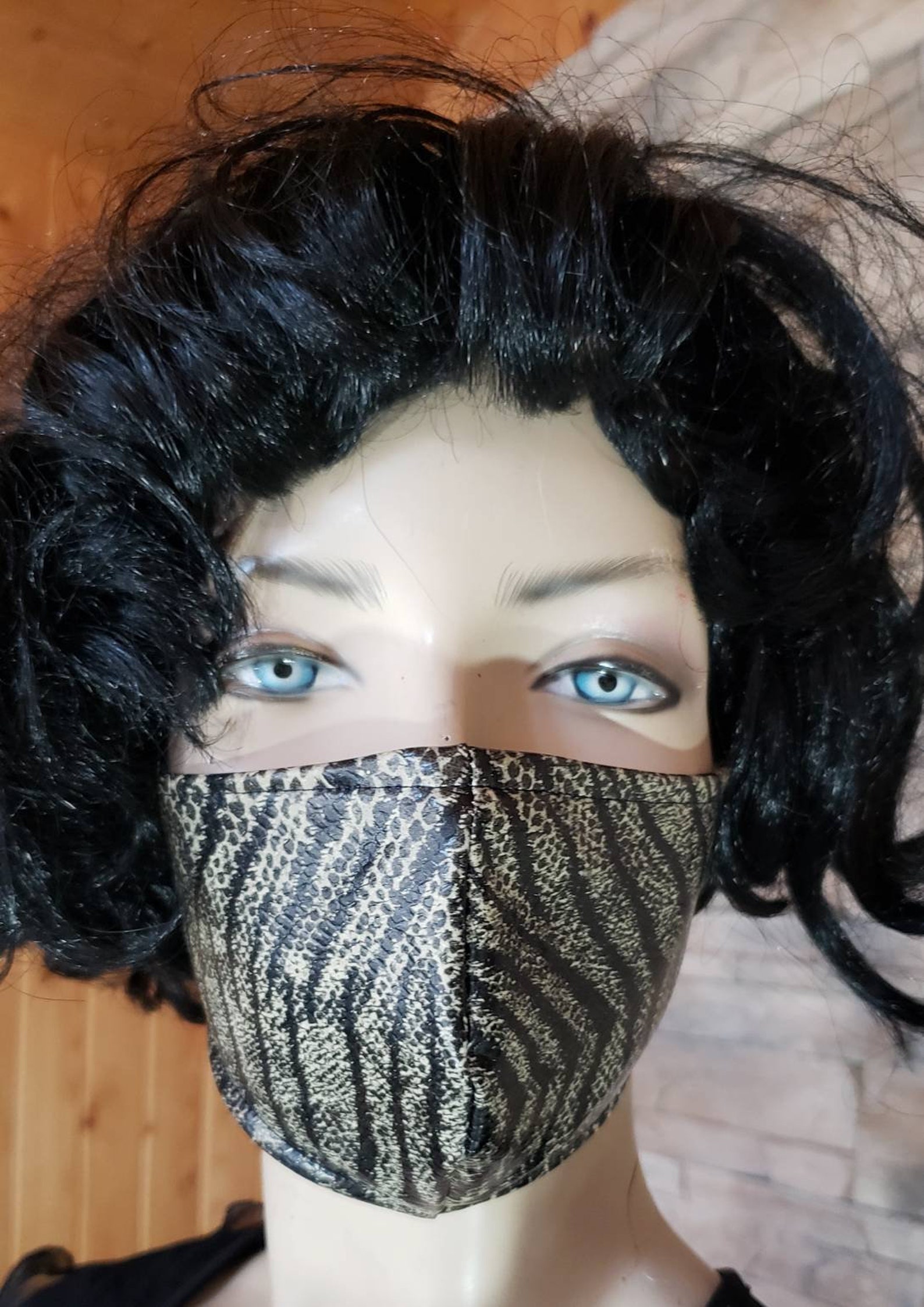 snake print vinyl face mask filter lining etsy
