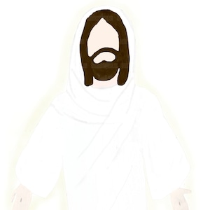 Chrystus z otwartymi ramionami / Bez twarzy / Akwarela / Natychmiastowe pobranie / Plik PNG / Jezus