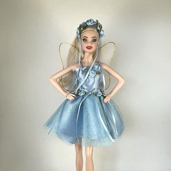 Handmade Fashion Doll Clothes -  Blue Fairy Costume - Halloween