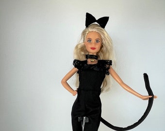 Handmade Fashion Doll Clothes - Black Cat Halloween Costume