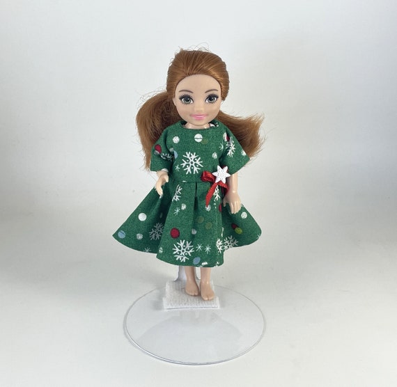 Chelsea Clothes Green With White Snowflake Pattern Holiday Dress