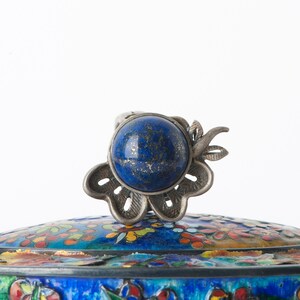 Lapis Lazuli Gemstone Ring, Designer Band Ring, 925 Sterling Silver Ring,Handmade Lapis Lazuli Ring, Oval Stone Ring, Beautiful Gift Ring