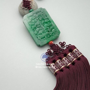 Norigae High quality Jade Norigae Korean Silk Jade Norigae - High quality Korean Traditional Handmade Triple Silk NASCHENKA Hanbok Accessory