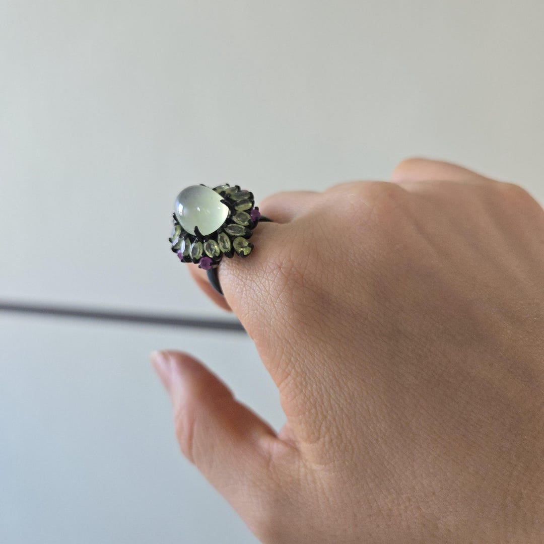 Handmade Sterling Silver Natural Jade Ring – Korean Artisan Jewelry - Etsy