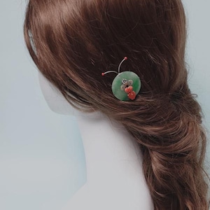 나스첸카 뒤꽂이 Korean traditional queen hair slide Dwikkoji K Hairpin / Sterling Silver with Natural Gemstones /Handcrafted Kcraft