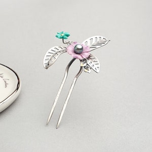 Seoul NASCHENKA Silver Hand Crafted hair stick, hanbok hair pin , Korean Anniversary gifts, Korean Traditional hanbok hair stick jewelry 뒤꽂이