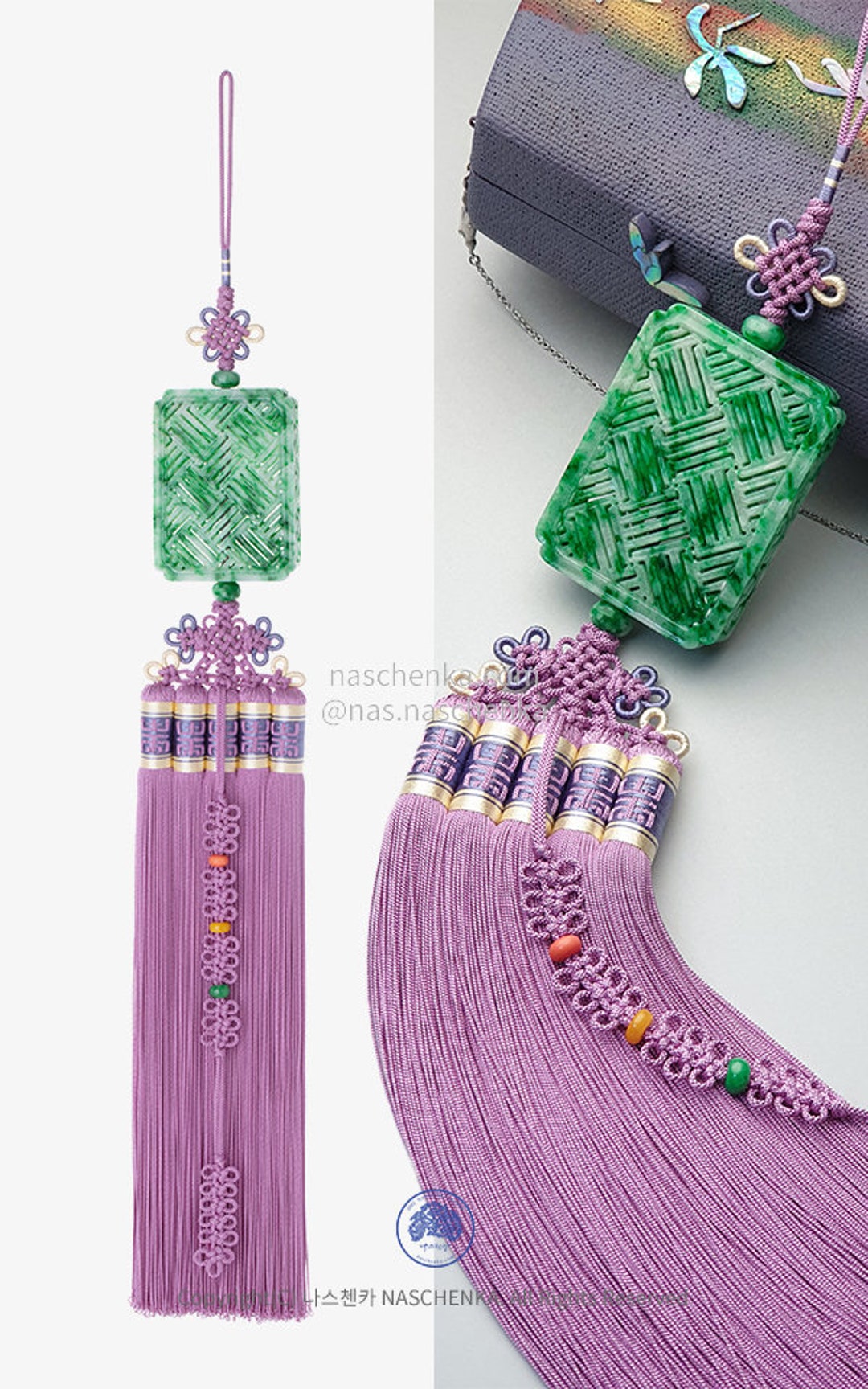 アクセサリー norihiko Korea Norigae (노리개) Silk 노리개 Handmade Jade Norigae Tassel