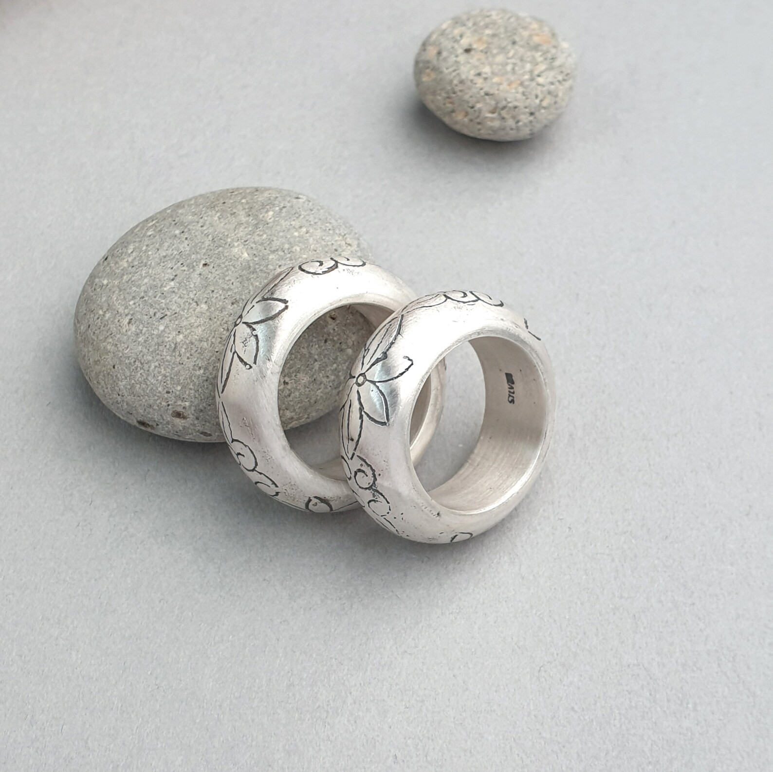 Twinning Rings Traditional Korean Silver Twin Rings – Handcrafted Sterling Silver Pair ...