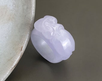 Lavender Jade Gemstone Ring, Handmade Sterling Silver Band