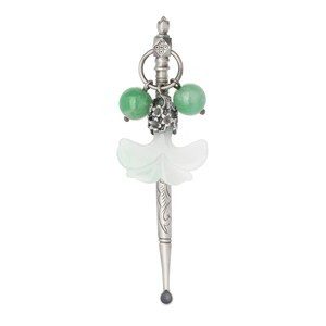 Korea Genuine Silver jade 뒤꽂이 hanbok hair accessories, korean hair stick for hanbok, with binyeo, green jade korean hair pin