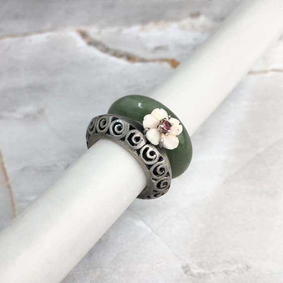 Seoul NASCHENKA Traditional Korean Hanbok Stone Jade Ring for