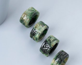 US 6.5 jadeite ring Jade ring,  Jade Band ring, Jadeite Burmese Jade ring