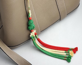 Handmade Silk Tassel Norigae: Natural Jade, Korean Hanbok Accessory