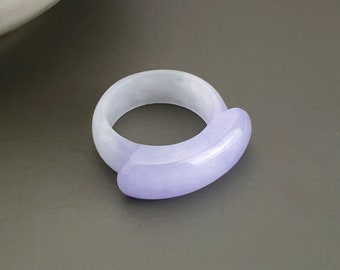 Handmade Purple Jade Ring, US 9.5, Stone Jewelry