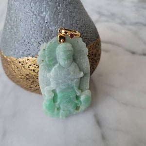 Seoul traditional Korean accessories women accessories jewelry necklace buddah pendant, buddah pendant gold, 14K gold jade pendant necklace