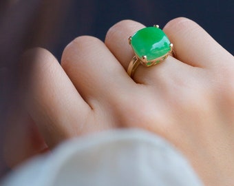 14K gold jade ring, Handmade Ring Women, korea Handmade Ladies Ring, Ladies Ring, jade Stone, gold Ring  korea hanbok ring handmade jewelry