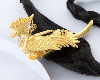 Royal Korean Cheopji Phoenix Wedding Tiara | Silver Hanbok Hairpin