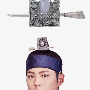 Seoul Korean art, park bo gum korean king jewelry by naschenka Joseon Jewelry Chosun Hair man's barrette AccessoriesKorean fashion jewelry image 4