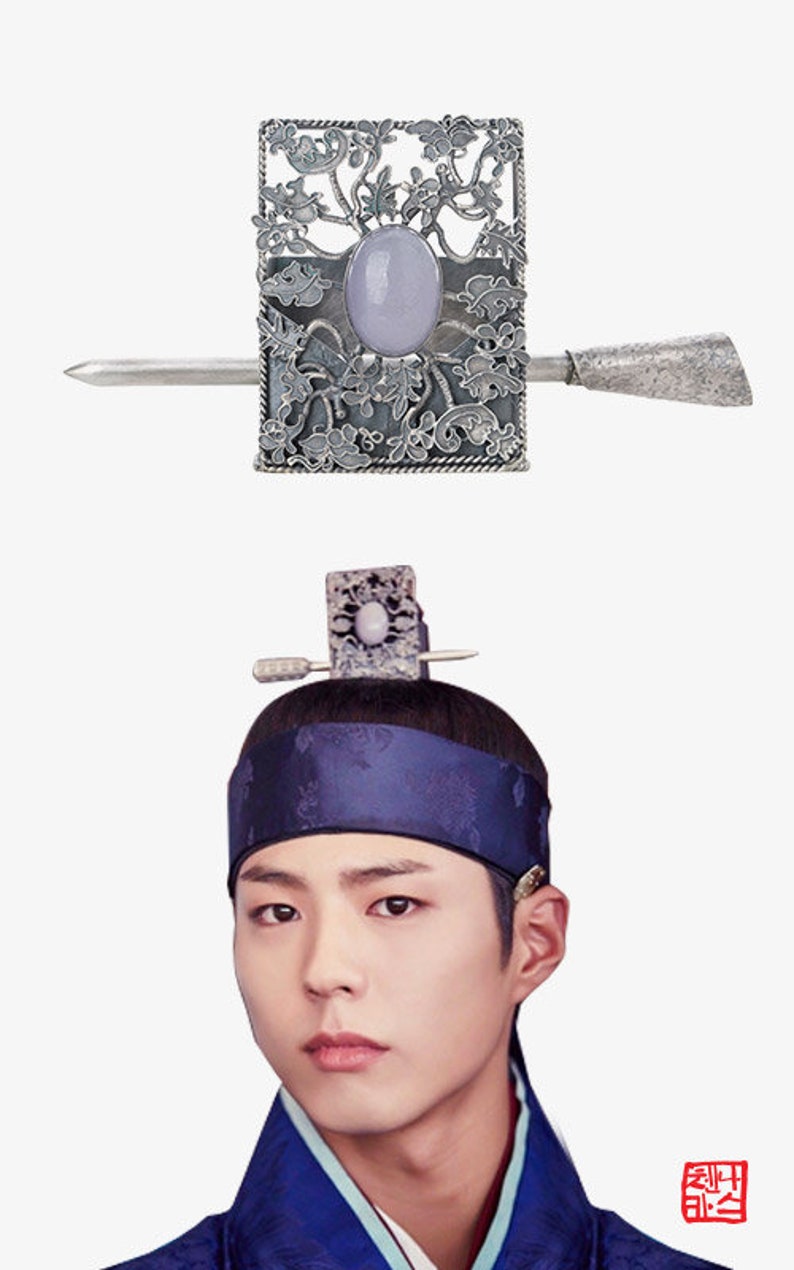 Seoul Korean art, park bo gum korean king jewelry by naschenka Joseon Jewelry Chosun Hair man's barrette AccessoriesKorean fashion jewelry image 4