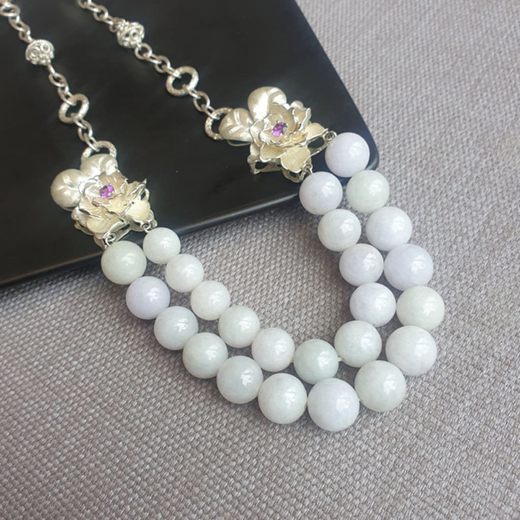 Korea jewelry silver necklace Stone Jewelry 294 authentic B Etsy