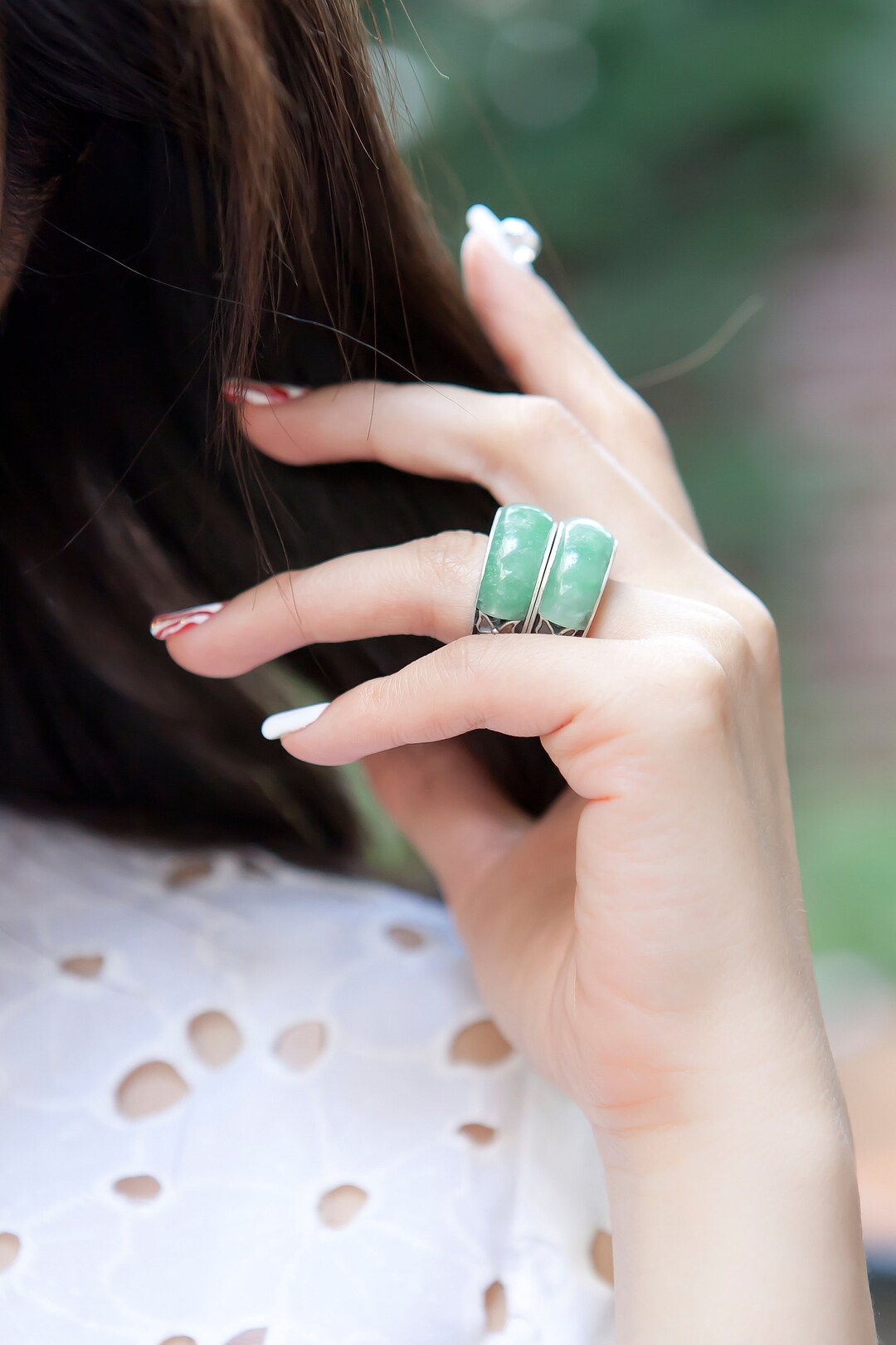 Seoul NASCHENKA Traditional Korean Hanbok Silver Rings Set Accessories