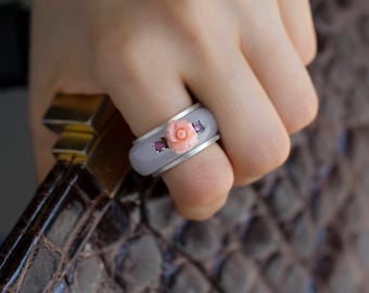 Seoul NASCHENKA Traditional Korean Hanbok Stone Jade Ring for