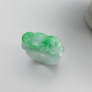 traditional Korean accessories jadeite ring jade for women mens rings Green jade band ring for woman and man , Vintage jade ring