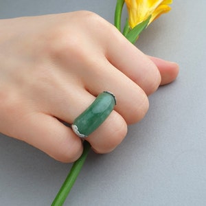 Silver craft gemstone Ring by NASCHENKA • Your size Gemstone Ring •  Hanbok ring • Best Gift • Anniversary Gift  • Korea ring