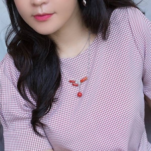 korea jewelry necklace Stone Jewelry 349 산호 목걸이 authentic coral handmade necklace handmade jewelry