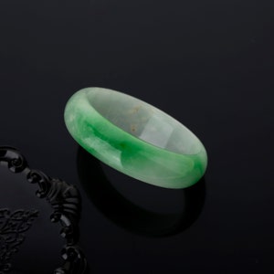 55 mm Green Jade Bangle (16mm), Green Jade Jadeite Bangle Bracelet, real jade bangle, Myanmar Burmese Bangle